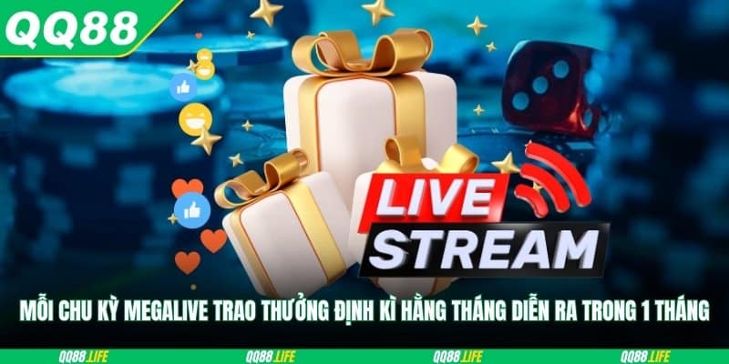 Mỗi chu kỳ Megalive trao thưởng định kì hằng tháng diễn ra trong 1 tháng